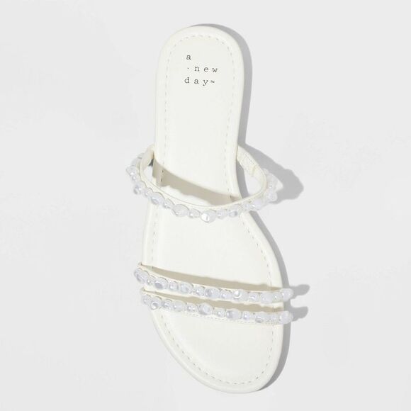 A New Day - Women's Aida Strappy Sandals - A New Day Ivory 9: Ivory - Picture 3 of 4